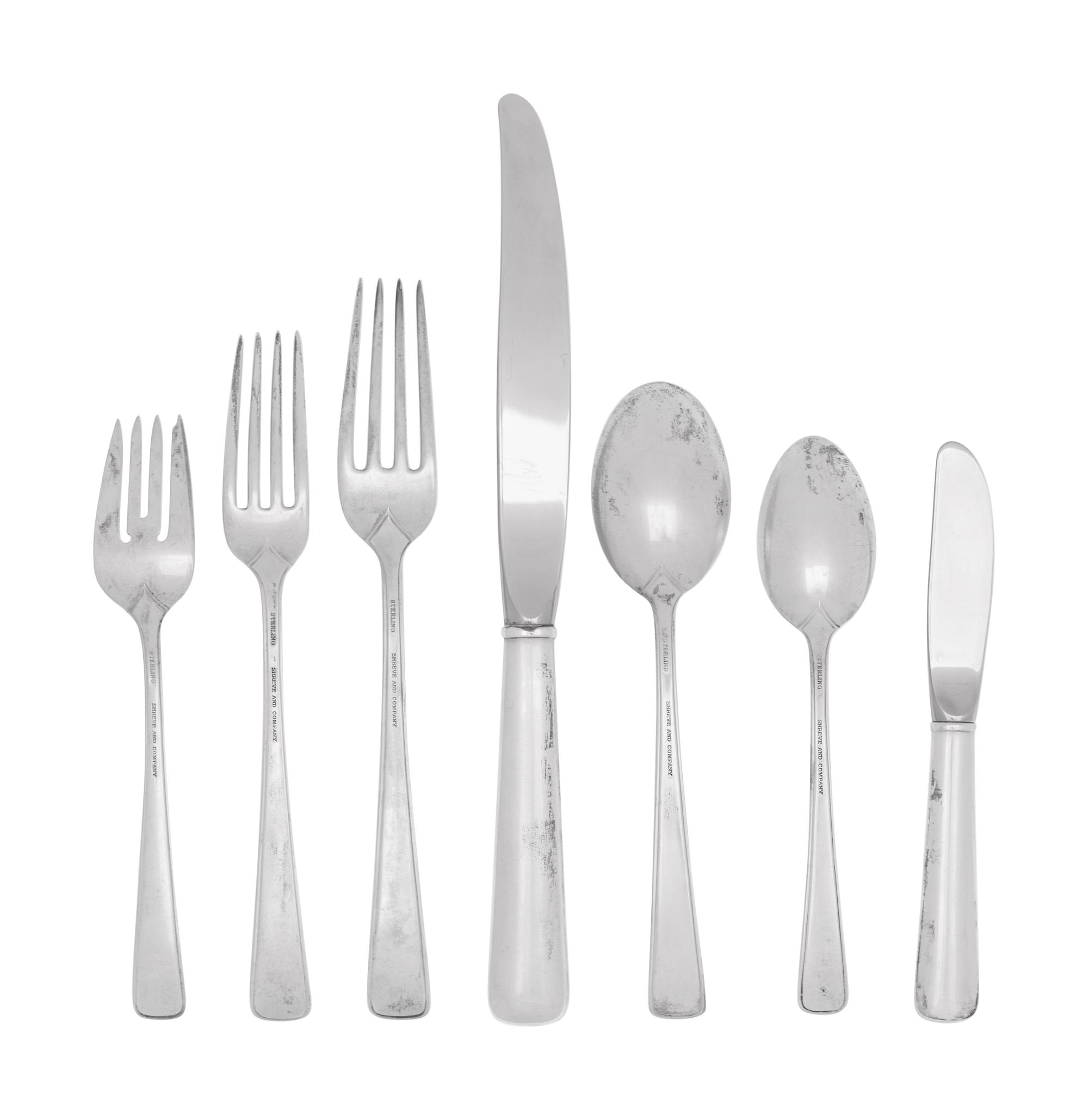 An American Silver Flatware Service