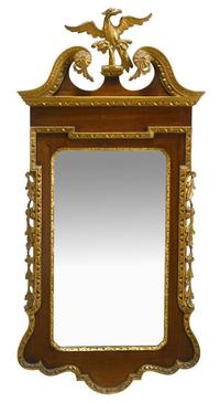 Chippendale-style mahogany and giltwood pier mirror