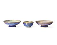 Three Wedgwood Parcel-Gilt Lustre Bowls
