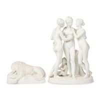 Two Bisque Porcelain Sculptures