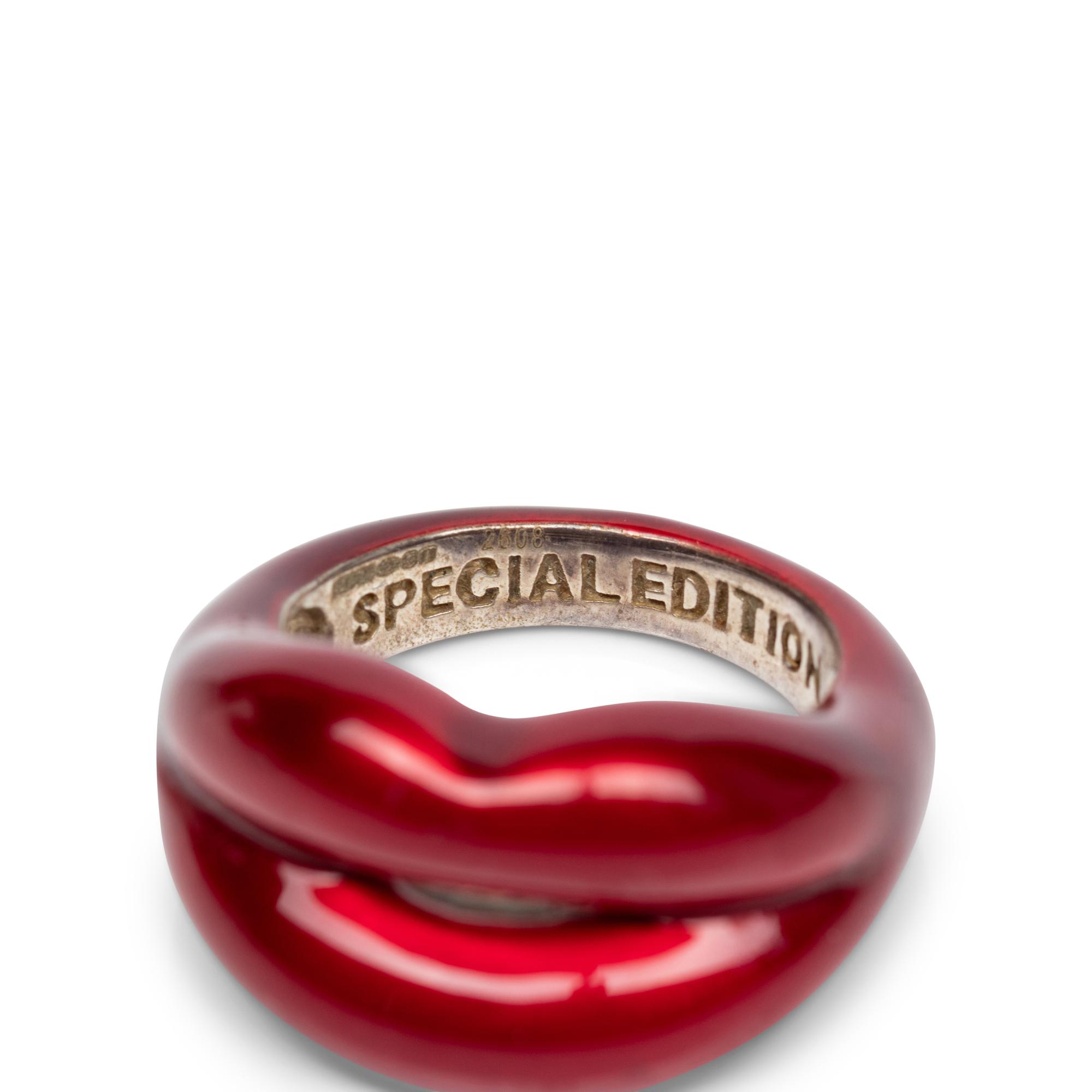 Solange, Sterling & Enamel Hotlips Ring