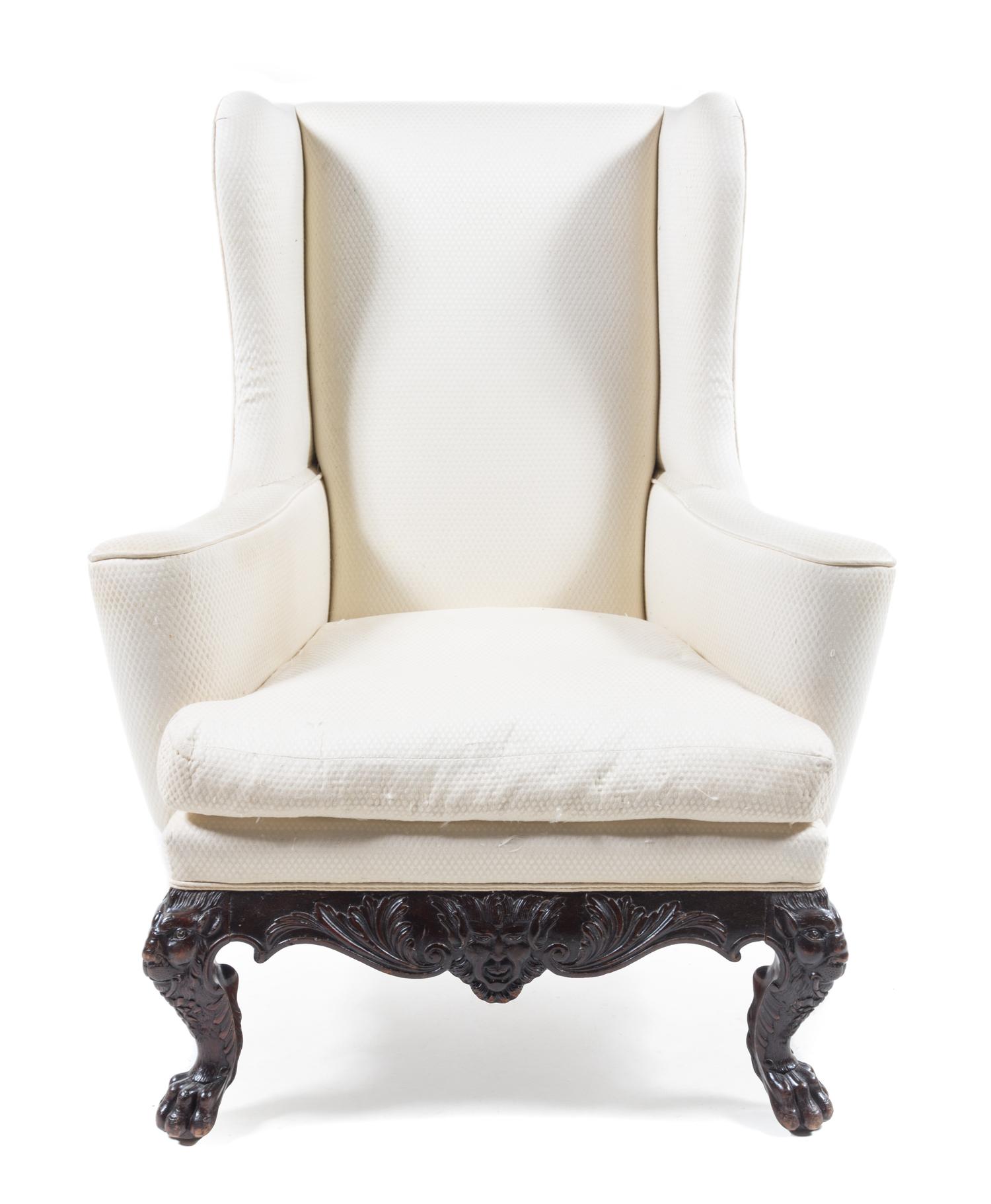 An Italian Renaissance Style Wingback Armchair — 19TH CENTURY