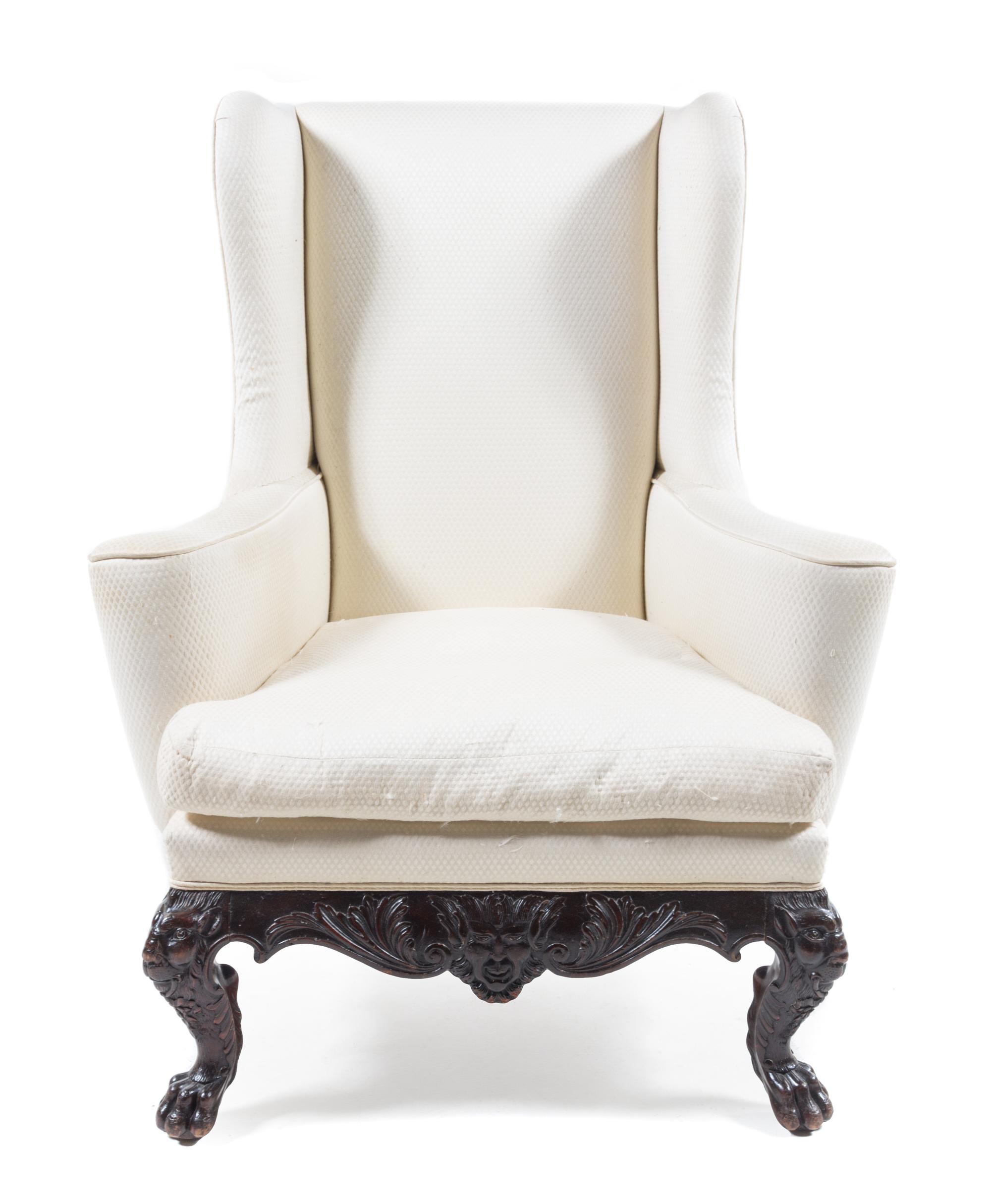 An Italian Renaissance Style Wingback Armchair — 19TH CENTURY