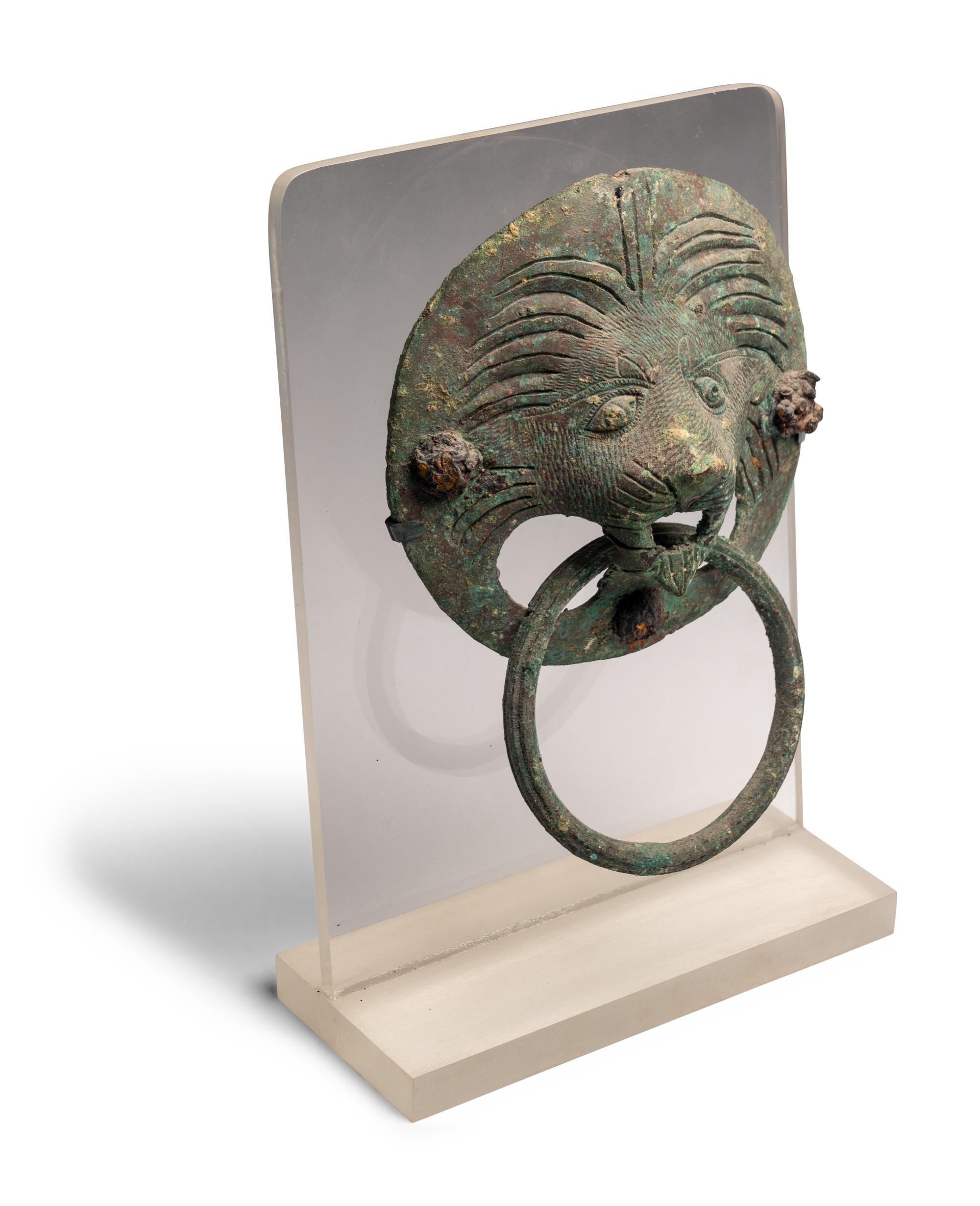 A Roman Bronze Lion Handle