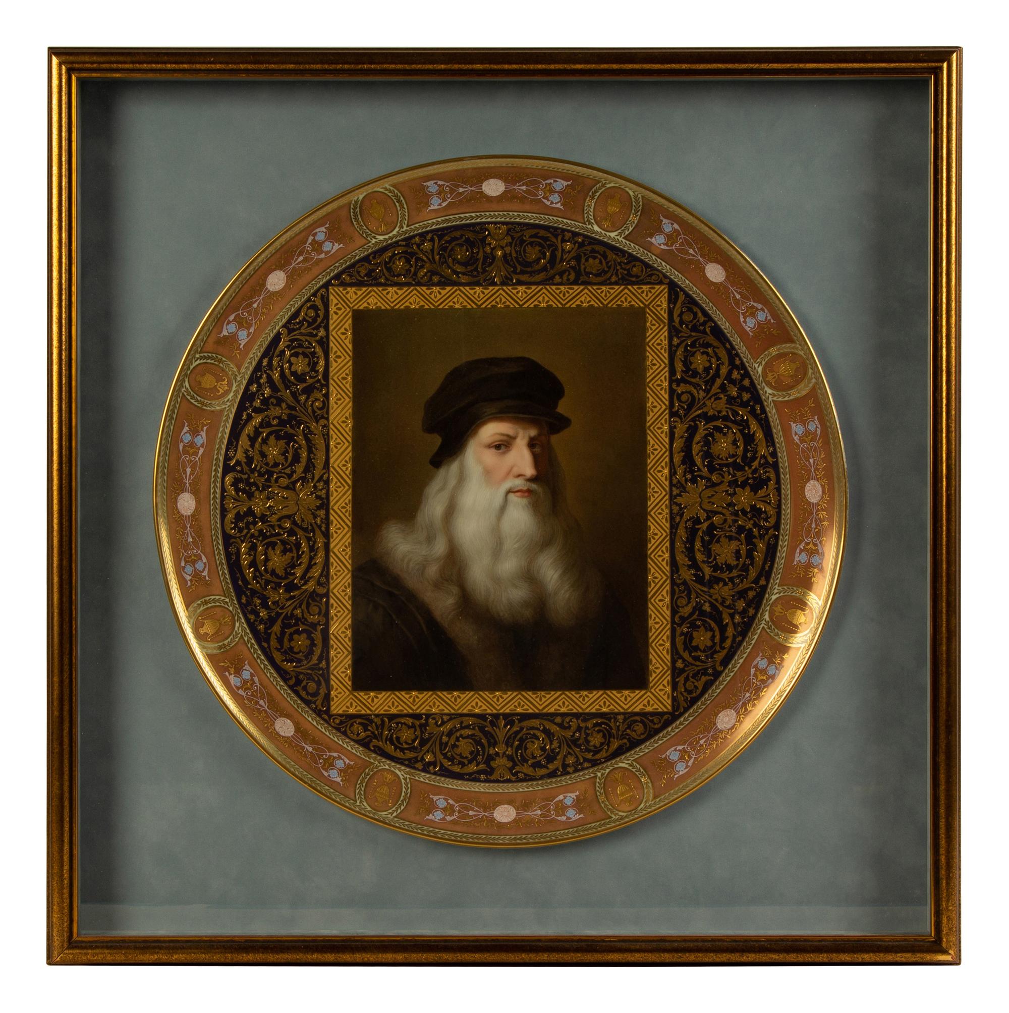 A Vienna Porcelain Charger depicting Leonardo Da Vinci — 19TH CENTURY