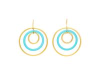 FARAONE MENNELLA, YELLOW GOLD AND TURQUOISE EARRINGS