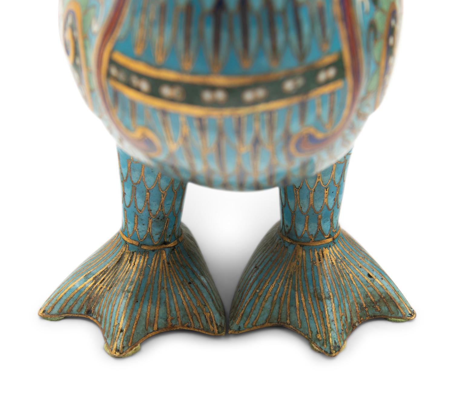 Four Chinese Cloisonné Enamel Animal Form Vessels