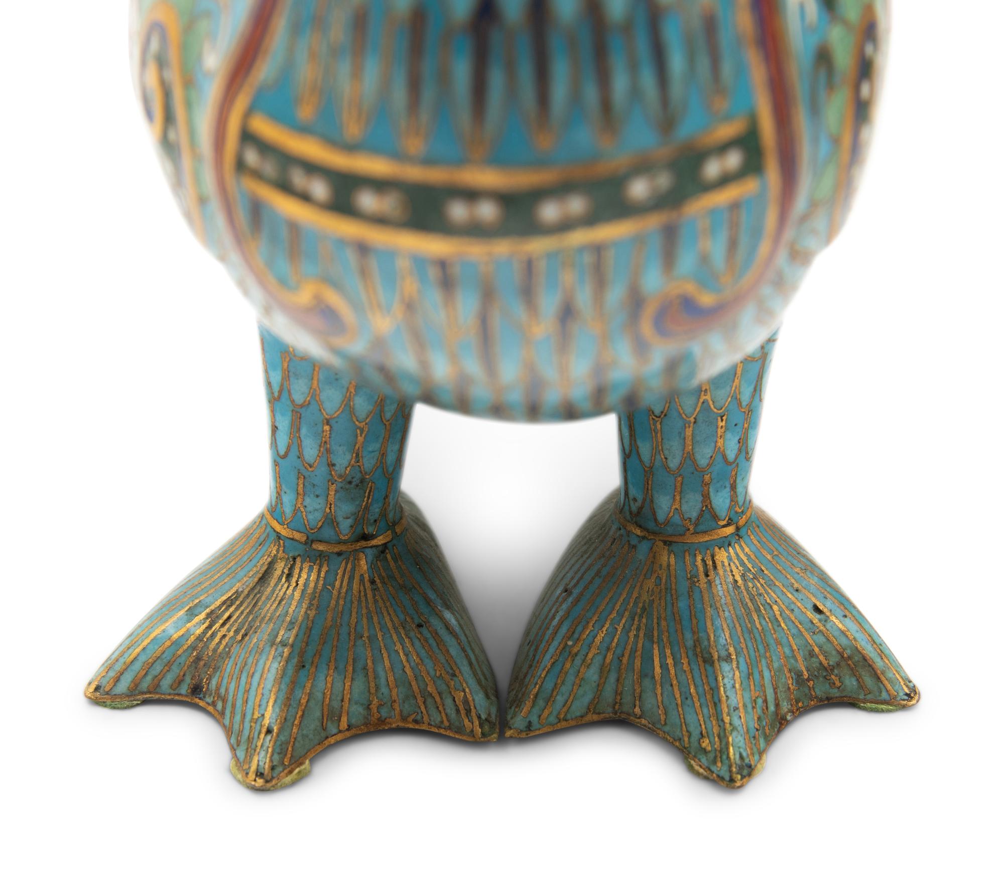 Four Chinese Cloisonné Enamel Animal Form Vessels