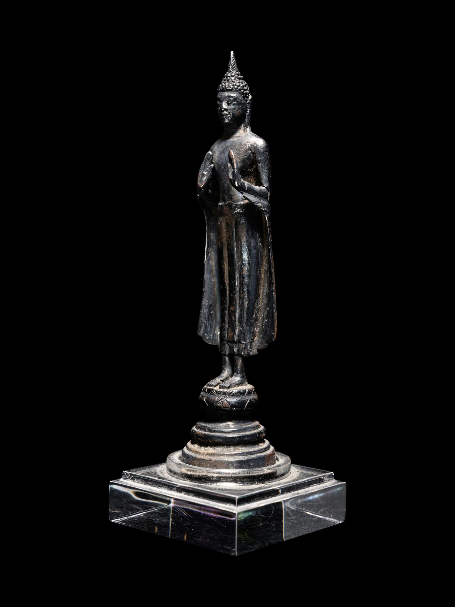 A South East Asian Silver Figure of a Standing Buddha