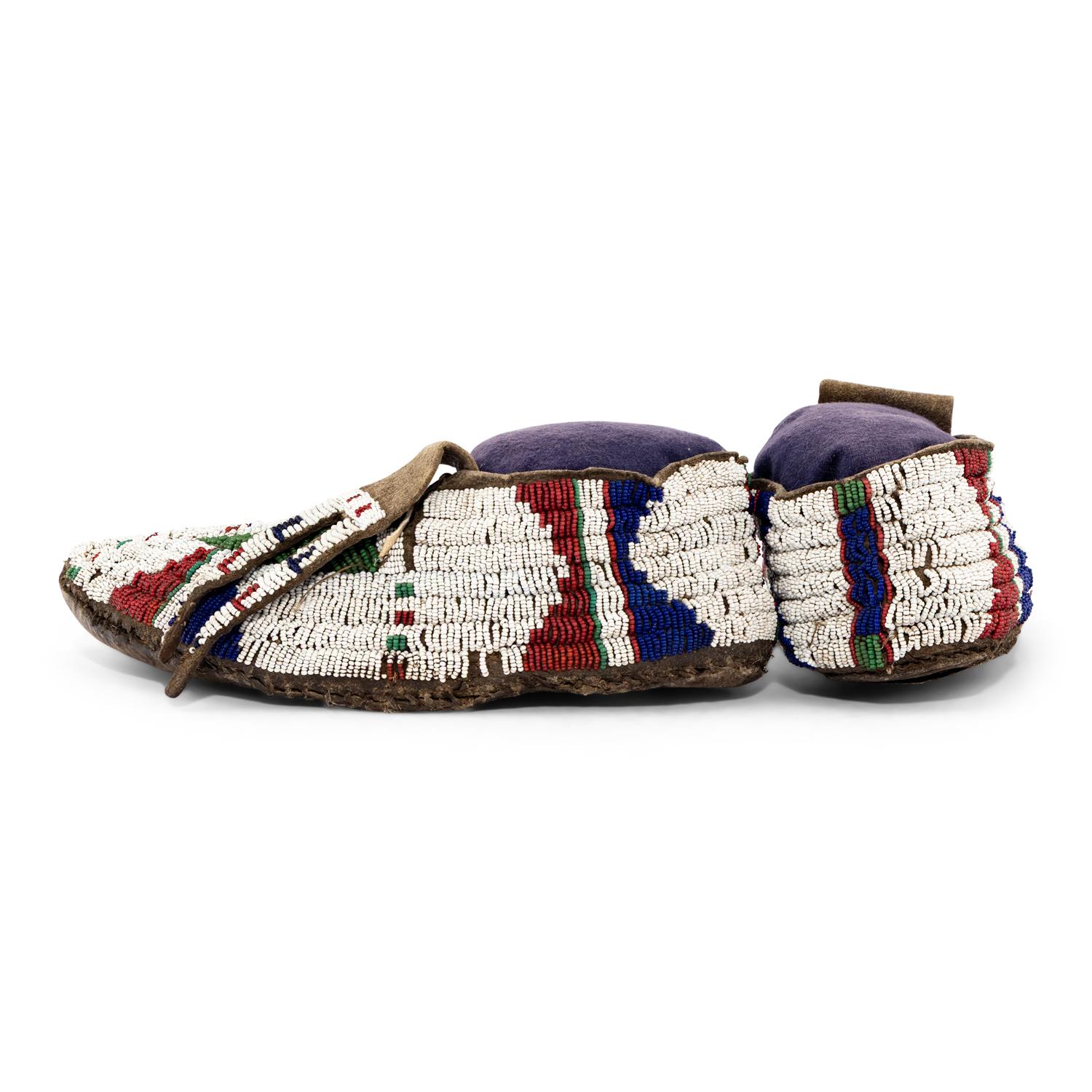 Sioux Beaded Buffalo Hide Moccasins
