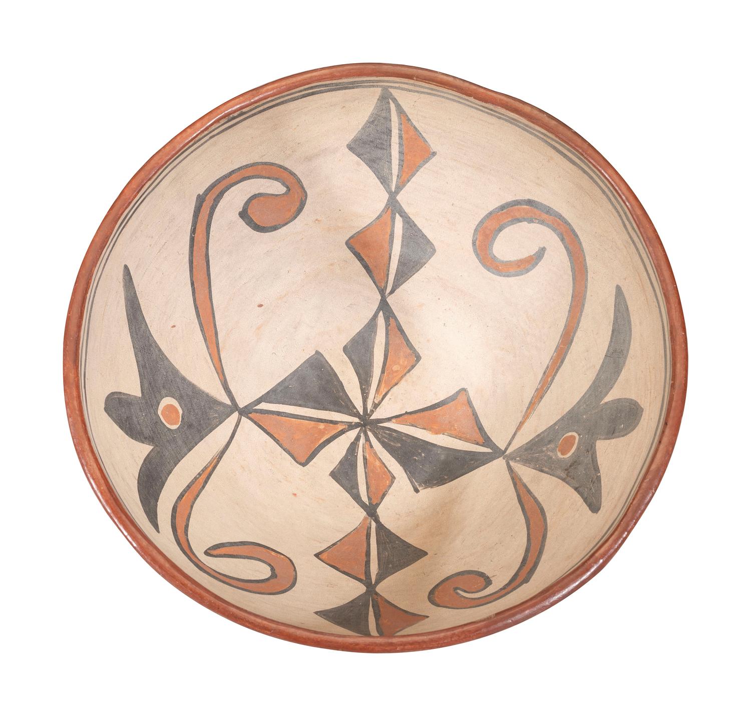 San Ildefonso Polychrome Pottery Bowl