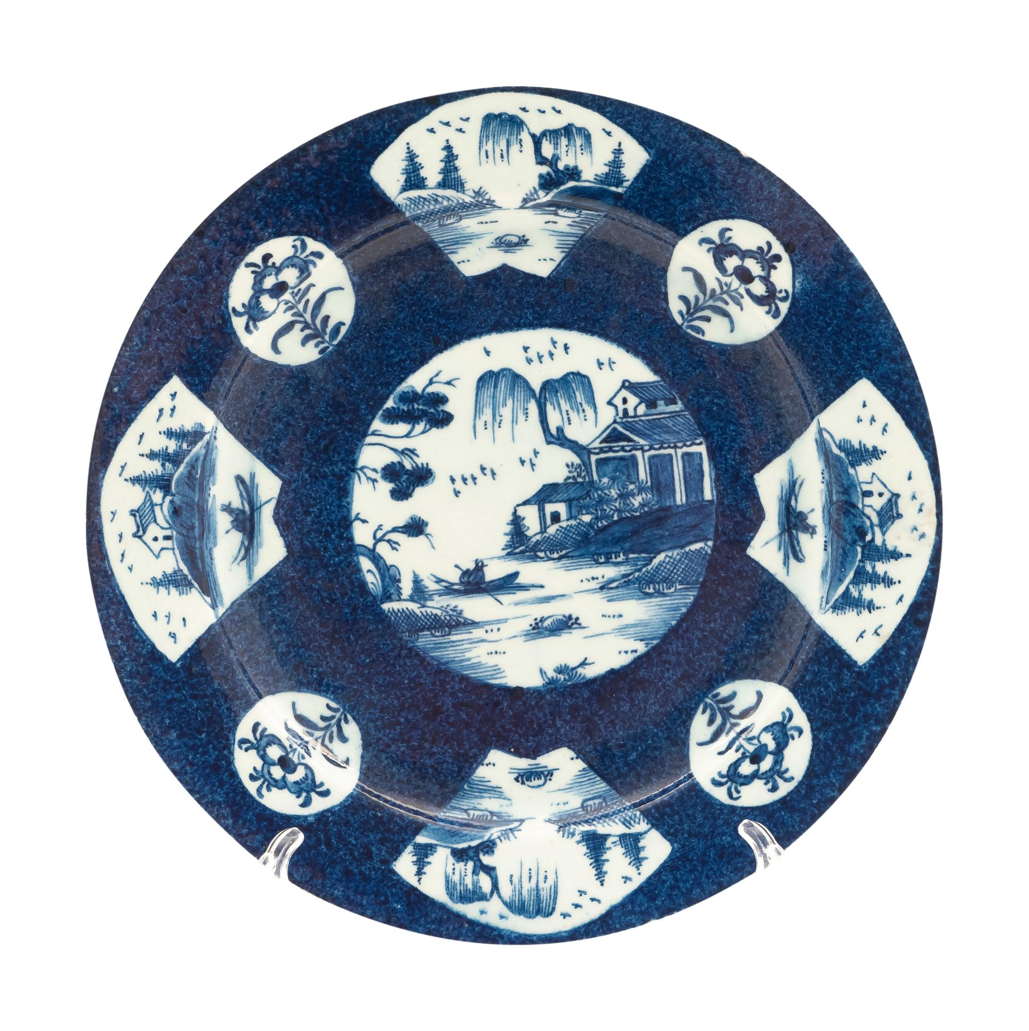 A Worcester Blue and White Porcelain Dish — C. 1770