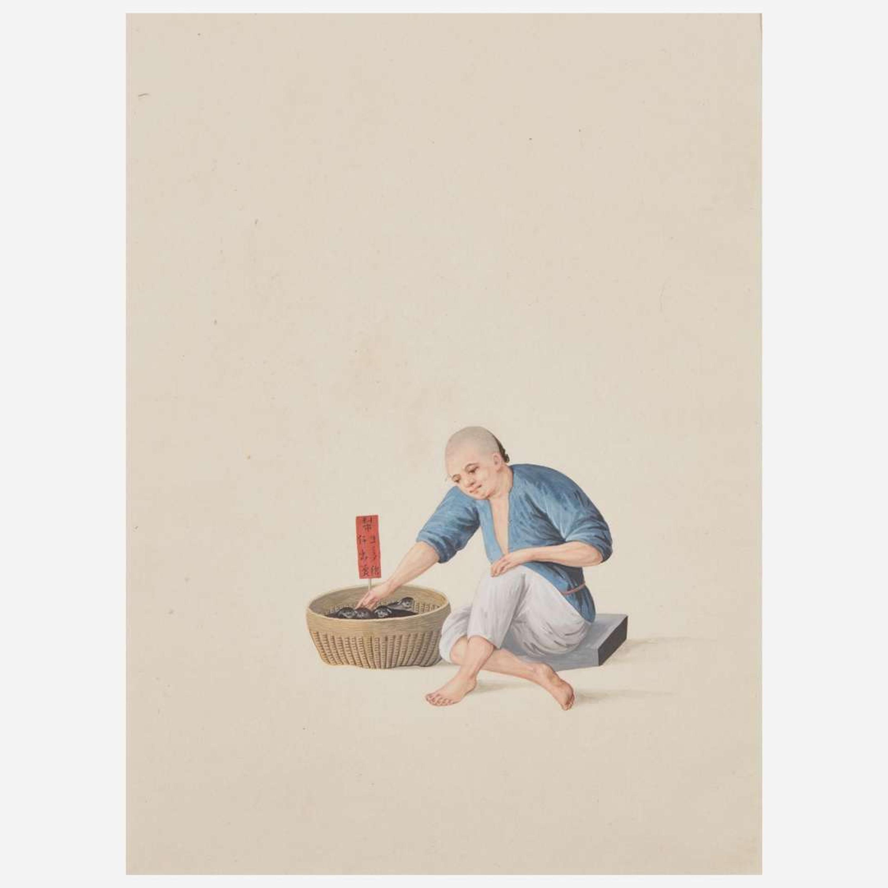 Chinese School 19th century Group of Thirteen Works Depicting Chinese Occupations