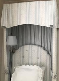A Pair of Twin Upholstered Headboards with Matching Valances, Bedskirts and Curtain — 20TH/21ST CENTURY