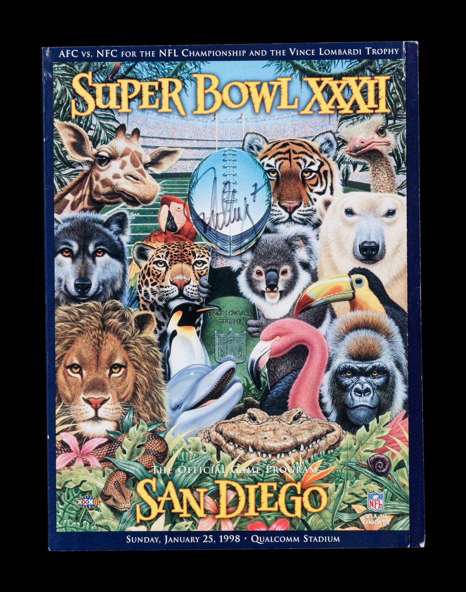 A Group of John Elway Signed Super Bowl XXXII Items,