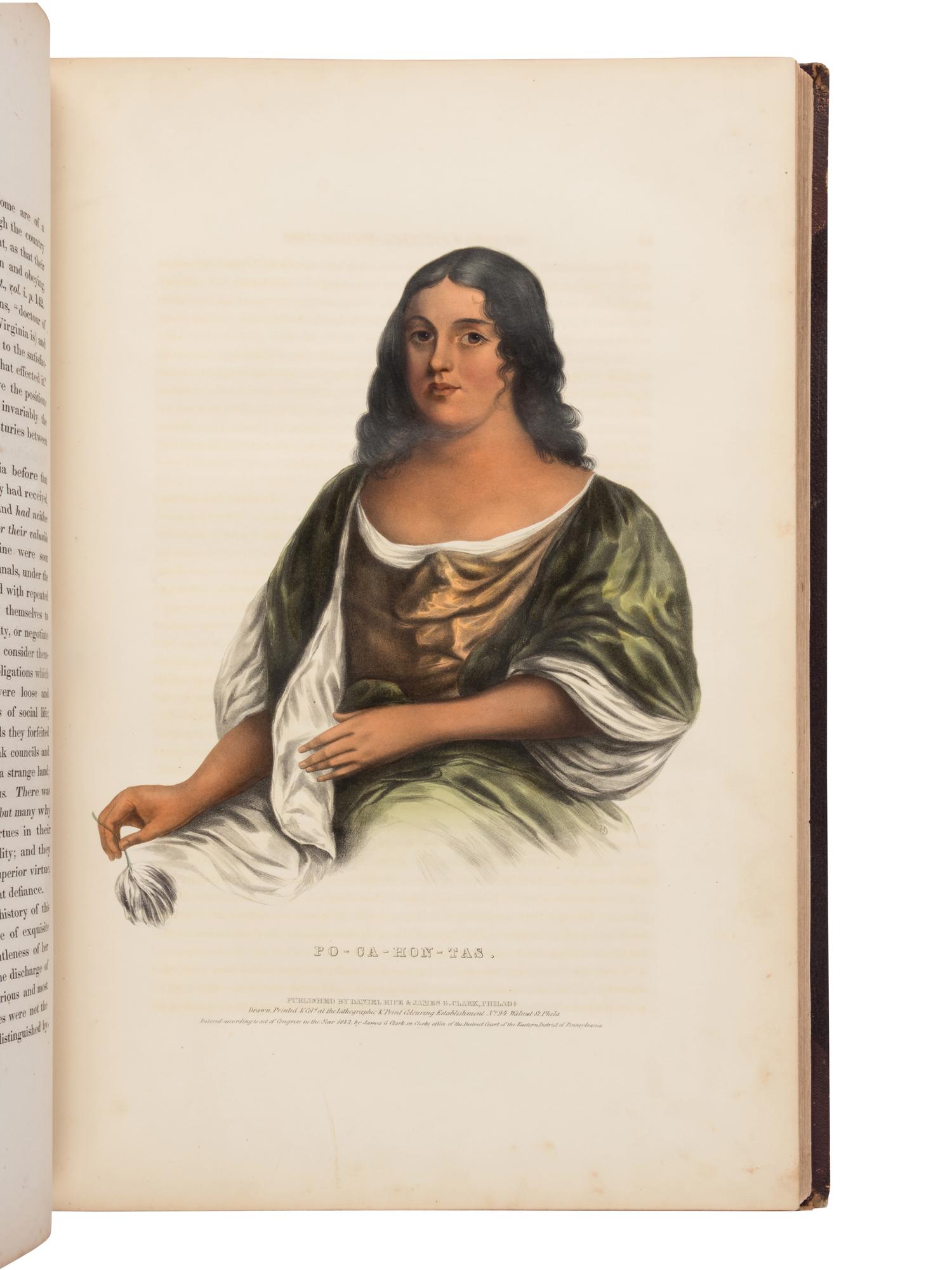McKENNEY, Thomas L. (1785-1859) and James HALL (1793-1868). History of the Indian Tribes of North America . Philadelphia: [Edward C. Biddle, 1836]; Frederick W. Greenough, 1838; Daniel Rice and James G. Clark, 1844.