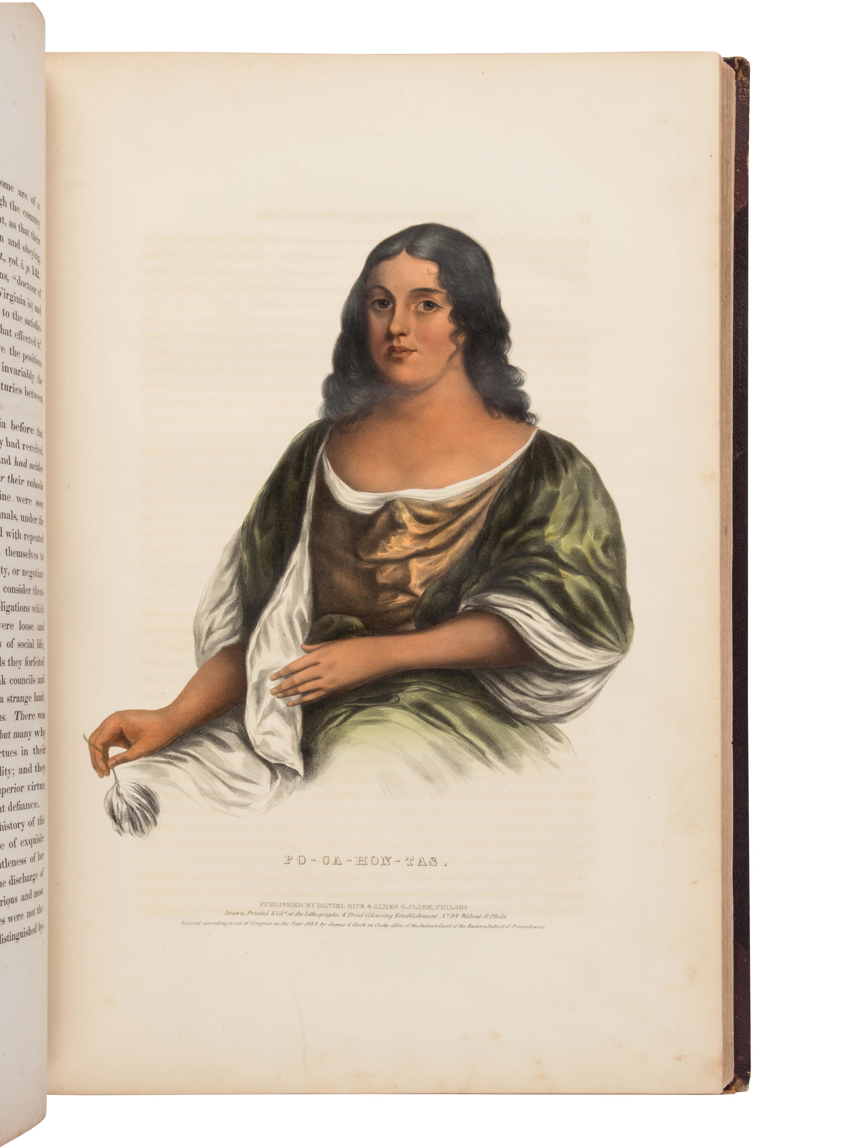 McKENNEY, Thomas L. (1785-1859) and James HALL (1793-1868). History of the Indian Tribes of North America . Philadelphia: [Edward C. Biddle, 1836]; Frederick W. Greenough, 1838; Daniel Rice and James G. Clark, 1844.