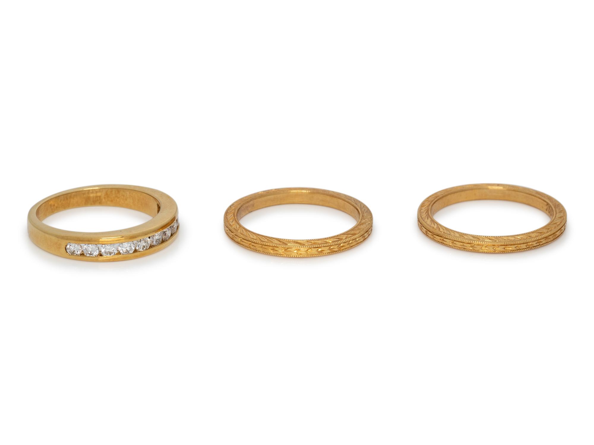 COLLECTION OF YELLOW GOLD RINGS