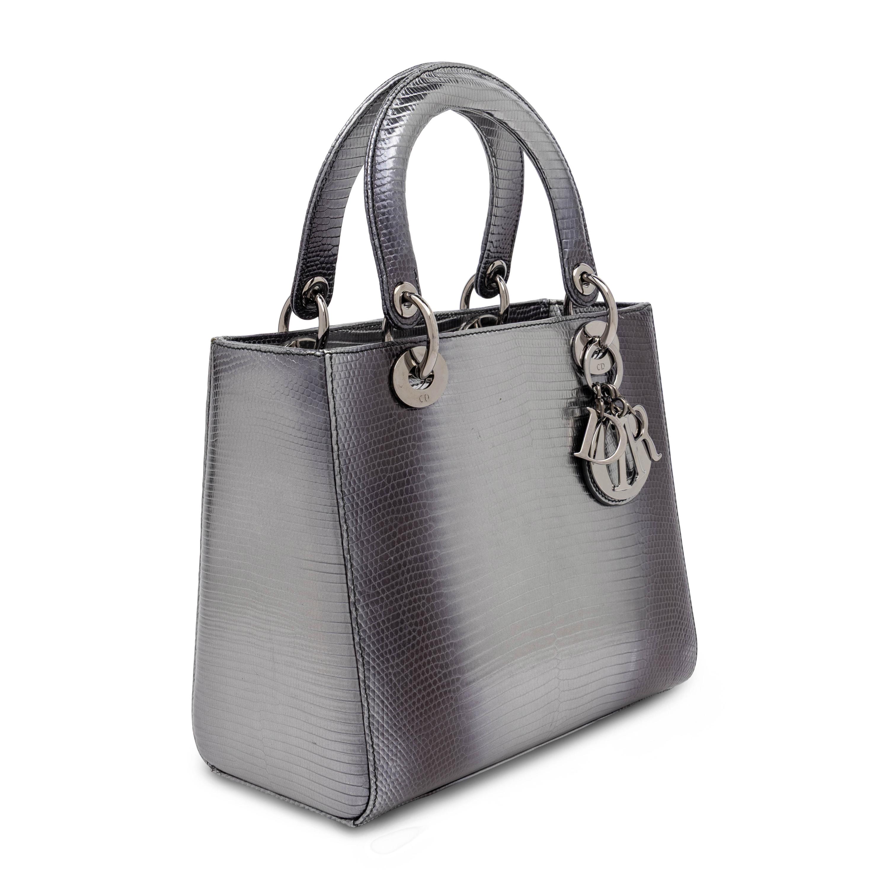 Christian Dior, Medium Lady Dior in Metallic Lizard Skin
