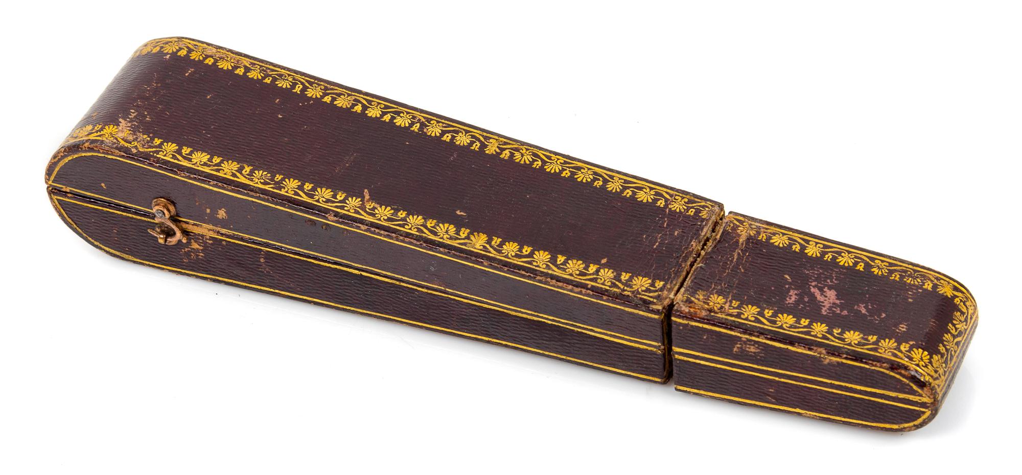 A Swiss 14-Karat Gold and Semi-Precious Stone Brisé Fan
