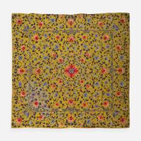 A Chinese silk-embroidered yellow satin cover 丝绸刺绣 Qing dynasty ?