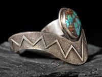 Tufa Cast Silver and Turquoise Cuff Bracelet, PLUS the Mold
