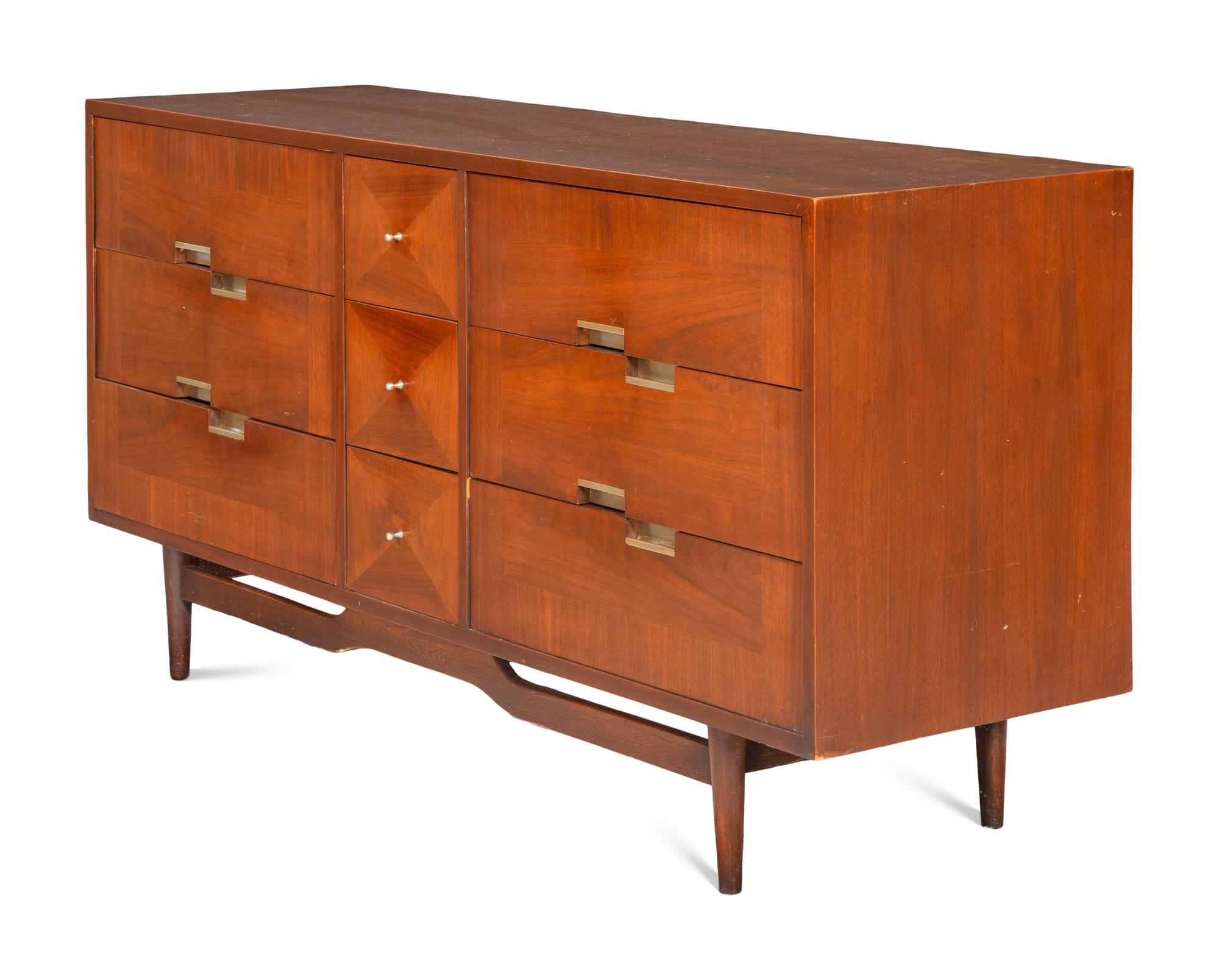 Accord Walnut Nine-Drawer Chest American of Martinsville, USA