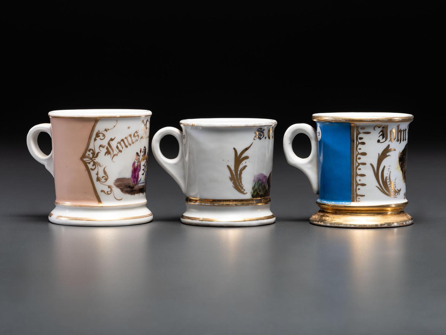Three Fraternal Occupation Shaving Mugs