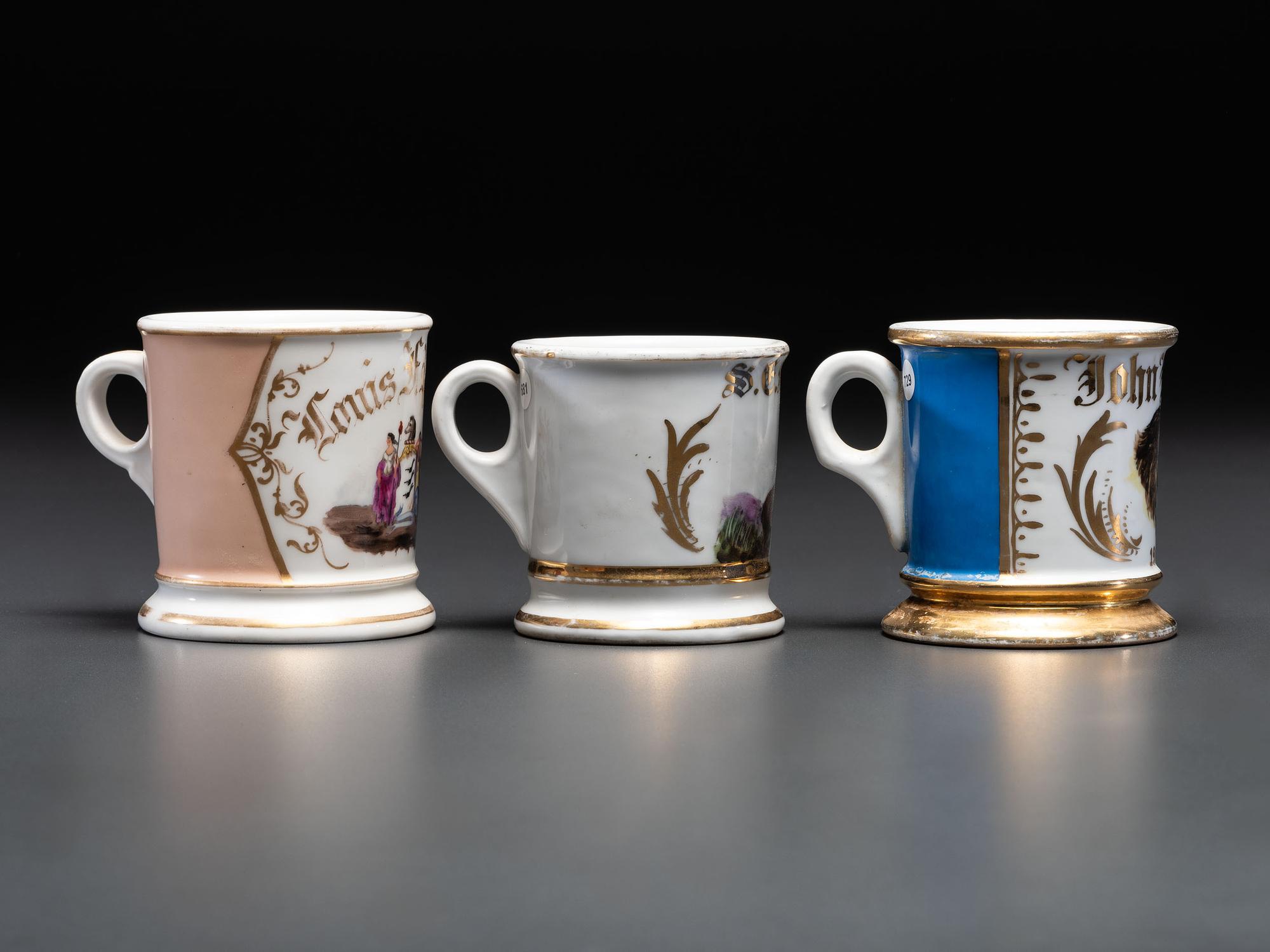 Three Fraternal Occupation Shaving Mugs