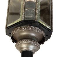 A Pair of Victorian Black and Silver Painted Tole Coach Lanterns — 19TH CENTURY