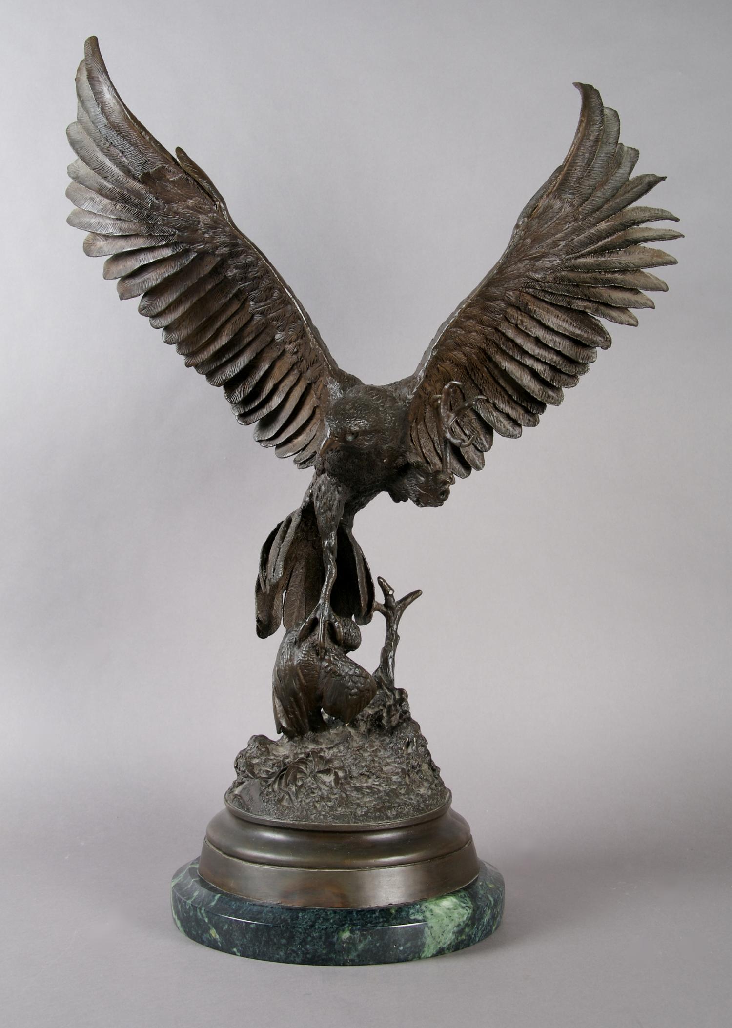 After Jules Moigniez (French 1835-1894), A Bronze Eagle, Height 26 inches.