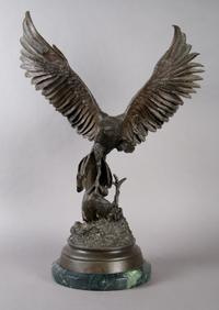 After Jules Moigniez (French 1835-1894), A Bronze Eagle, Height 26 inches.