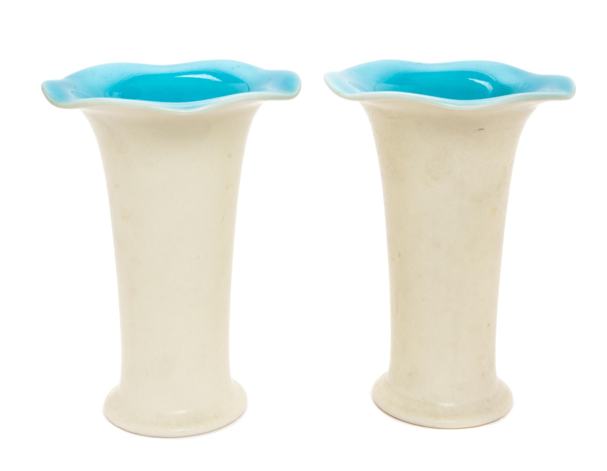 A Pair of Rookwood Pottery Production Vases Height 7 inches. — 1924