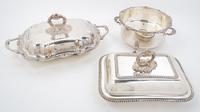 A Collection of American and English Silver-plate Articles, 20th Century, comprising a rectangular covered dish, two bowls, a silver-pl