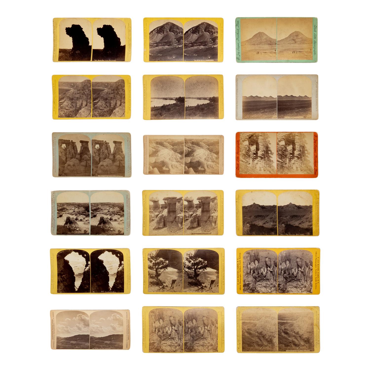 Haynes, F. Jay (1853-1921). A group of 38 stereoviews of the Badlands and Upper Missouri River.