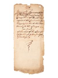 [COLONIAL]. Document associated with supplying the 32nd Regiment of Foot, 1765.