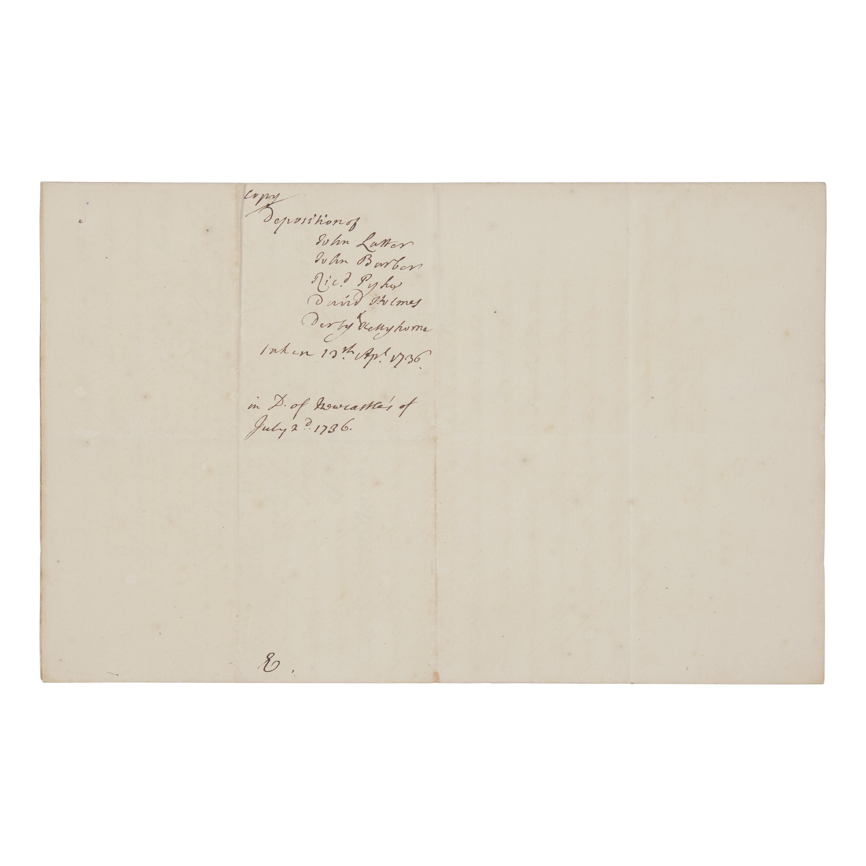 [Georgia] [Moore, Francis] Manuscript Document by the Secretary of James Oglethorpe, Founder of the Colony of Georgia