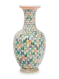 A Famille Verte Porcelain 'Five Hundreds Luohans' Vase