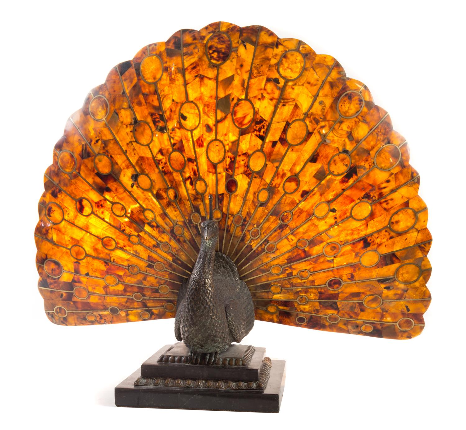 A Victorian Bronze, Tortoise Shell and Brass Table Lamp Height 19 1/4 inches. — LIKELY LATE 19TH CENTURY