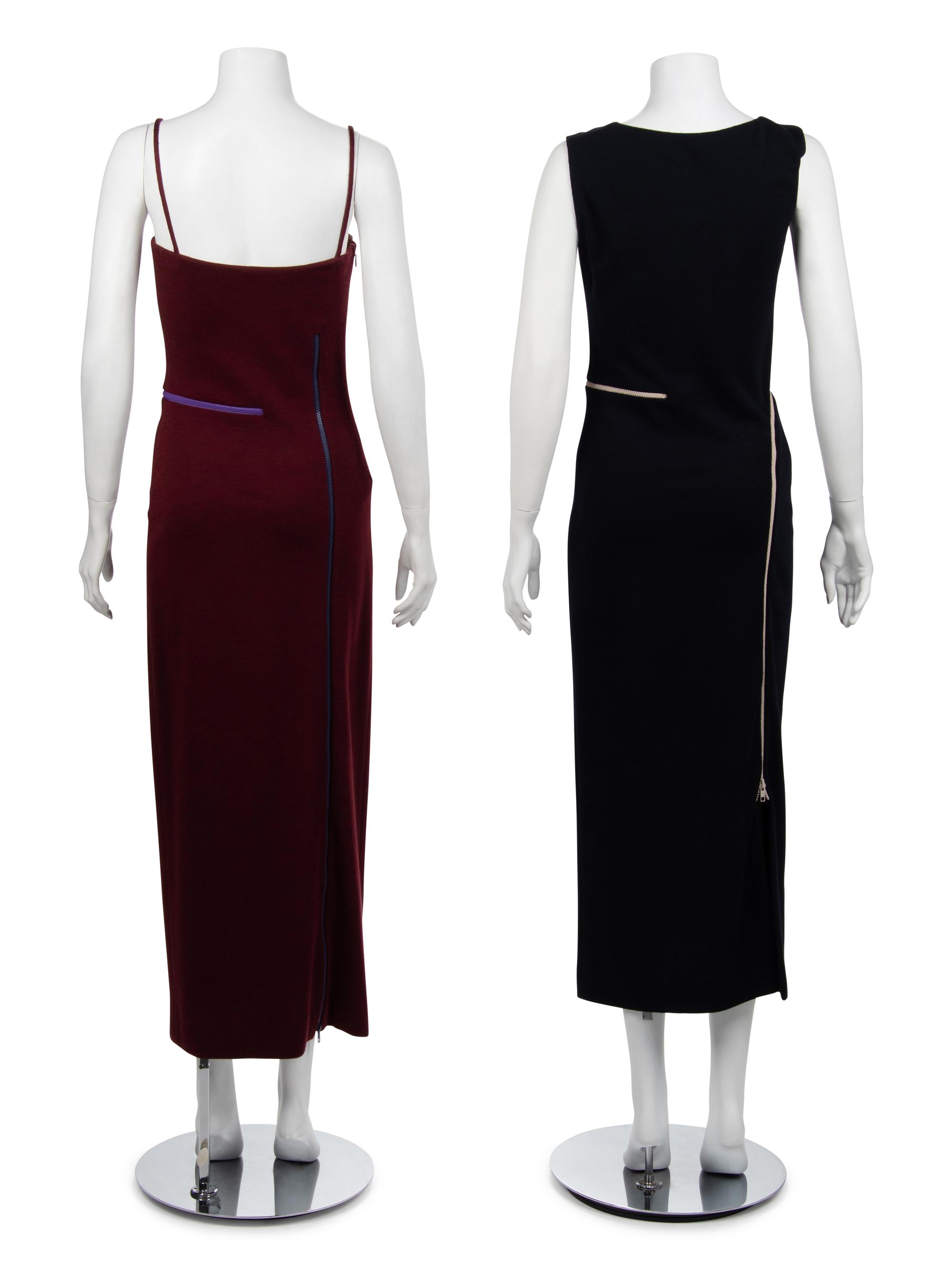 Two Geoffrey Beene Zipper Dresses, Spring 1999