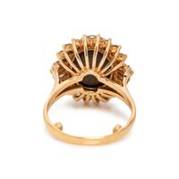 BLACK STAR SAPPHIRE AND DIAMOND RING