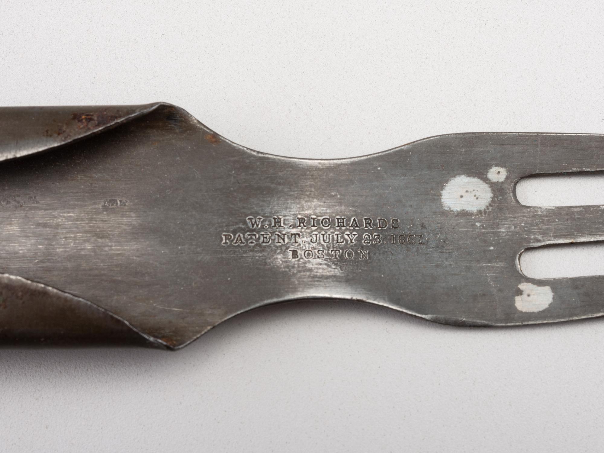[CIVIL WAR]. A group of 5 camp items, incl. Union mess kit, tin cup, and other utensils.