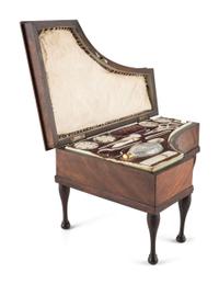 A Regency Mahogany Piano-Form Sewing and Music Box