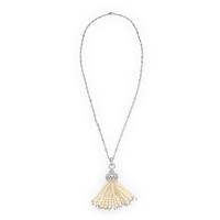 Diamond and Seed Pearl Tassel Necklace