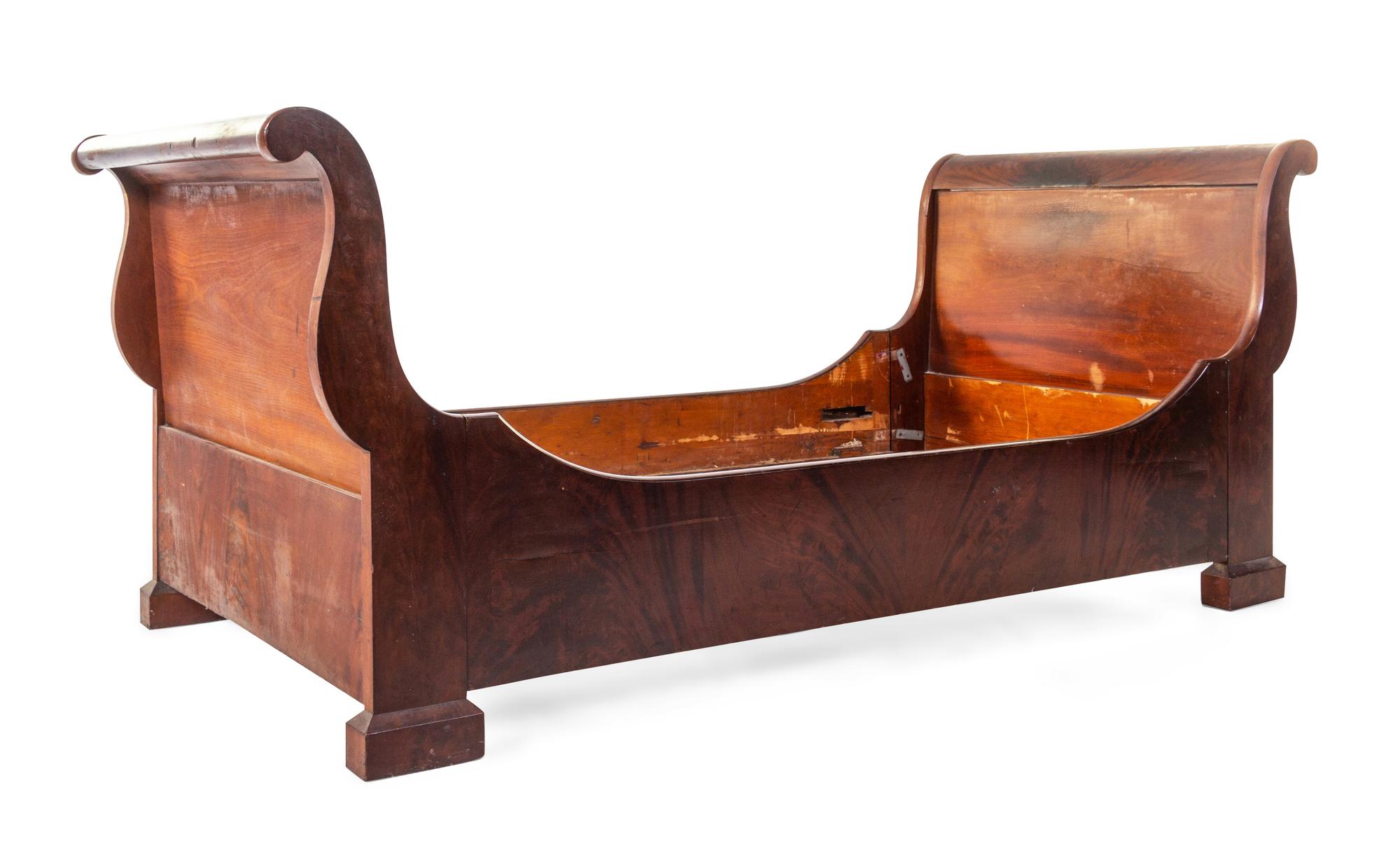 Two American Empire Mahogany Sleigh Beds