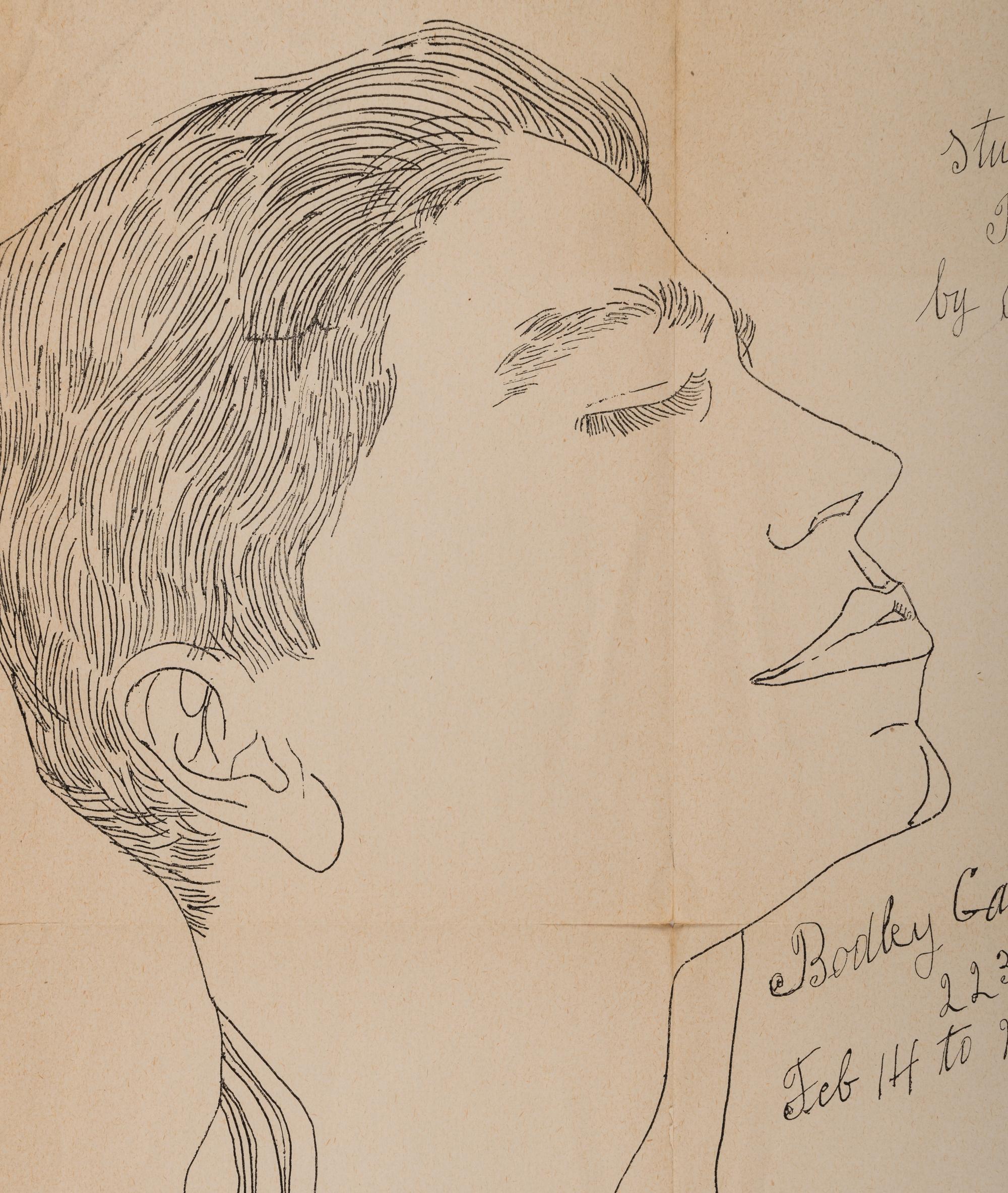 Studies for a Boy Book (Bodley Gallery Announcement) together with another unsigned print by the artist