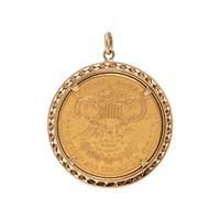 Yellow Gold 'Liberty Head' Coin Pendant