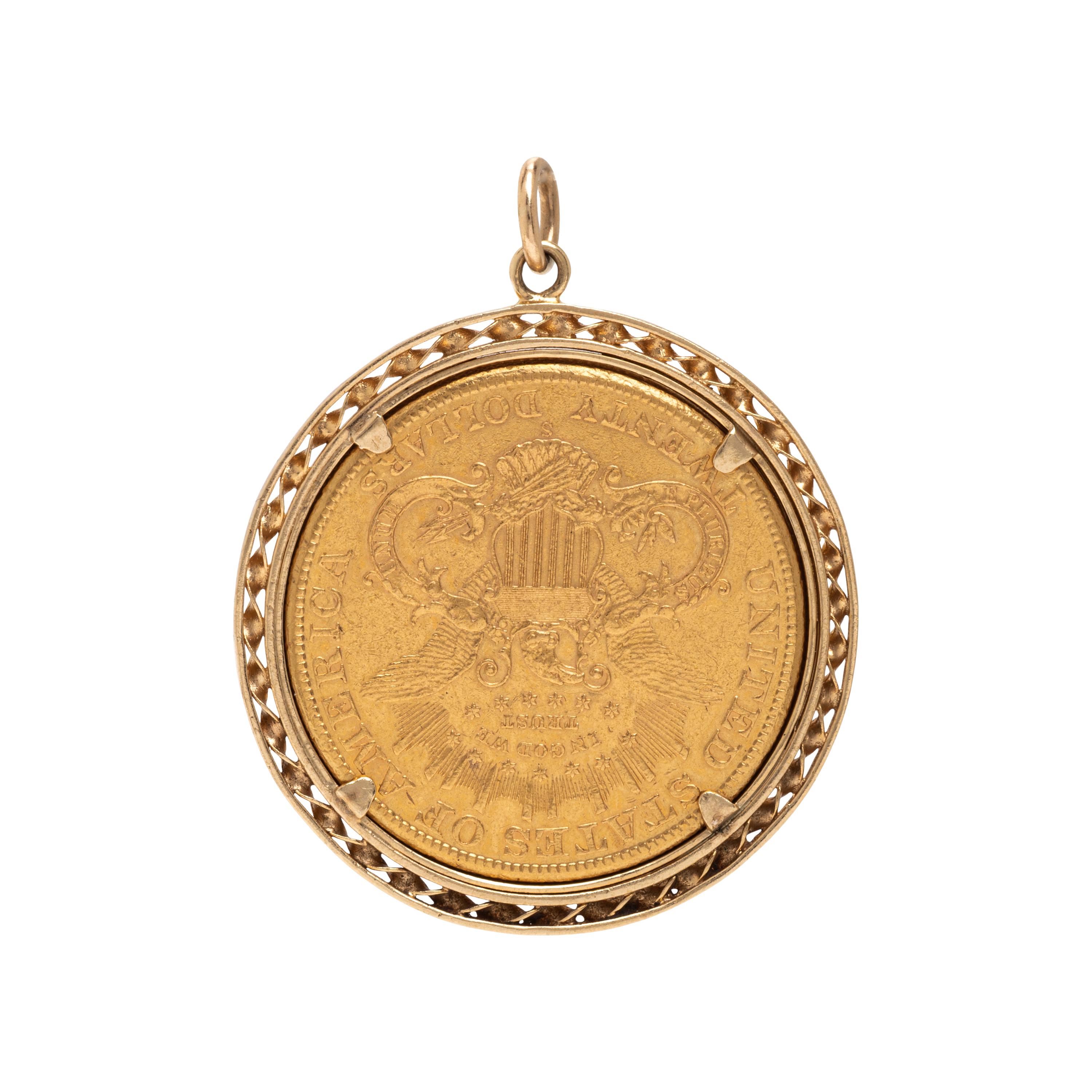 Yellow Gold 'Liberty Head' Coin Pendant