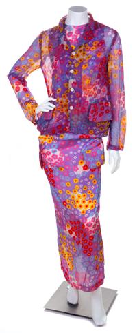 A Comme des Garcons Limited Edition Multicolor Floral Gown and Jacket, No size.