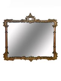 A Louis XV Style Carved and Gilt Painted Rectangular Mirror — 20TH CENTURY